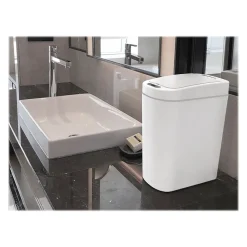 Plastic Sensor Trash Can, White, 1.85 gal. (DZT-7-2s)<Nine Stars Discount