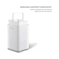 Plastic Sensor Trash Can, 2.6-Gallon, White (DZT-10-35)<Nine Stars Discount