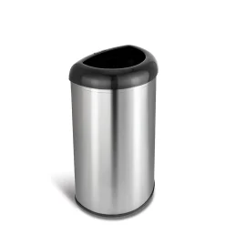 Stainless Steel Trash Can, 13.2 Gal., Black (OTT-50-19BK)<Nine Stars Clearance