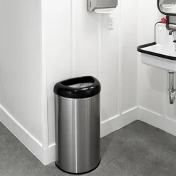 Stainless Steel Trash Can, 13.2 Gal., Black (OTT-50-19BK)<Nine Stars Clearance