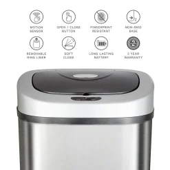 Stainless Steel Motion Sensor Trash Can, 21.1 Gallon (DZT-80-4)<Nine Stars Discount