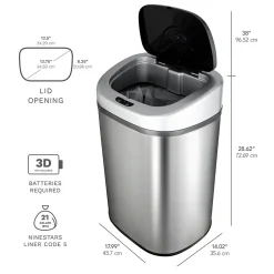 Stainless Steel Motion Sensor Trash Can, 21.1 Gallon (DZT-80-4)<Nine Stars Discount