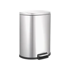 Stainless Steel Step Trash Can, 13.21 gal., Silver (SOT-50-3)<Nine Stars Best