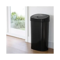 Stainless Steel Sensor Trash Can, 13.2-Gallon, Black (DZT-50-9BK)<Nine Stars Outlet