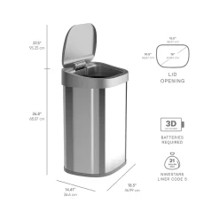 Stainless Steel Sensor Trash Can, 21.1-Gallon, Silver (DZT-80-35)<Nine Stars Best