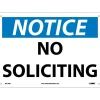 National Marker No Soliciting, 10X14, Rigid Plastic, Notice Sign