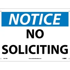 National Marker No Soliciting, 10X14, Rigid Plastic, Notice Sign