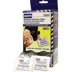 North Safety North® Safety Respirator Cleaning Wipe, 5" x 7", 100/Box