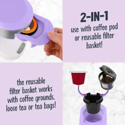 Nostalgia MyMini 2-Cups Single Serve Coffee Maker, Lavender (NMPCCPGC1LVS)