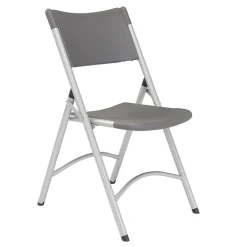 Folding & Stacking*National Public Seating NPS 600 Series Heavy Duty Plastic Folding Chair, Charcoal Slate, 4 Pack (620/4)
