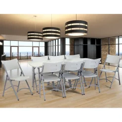 Folding Tables*National Public Seating NPS Heavy Duty Fold-in-Half Table, 30 x 72, Speckled Gray (BMFIH30721)