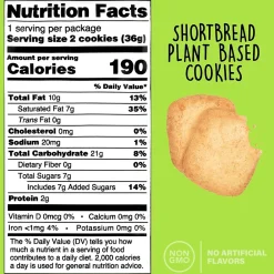 Nunbelievable Plant-based Shortbread Cookie, 1.3 oz, 18/Pack(220-02245)