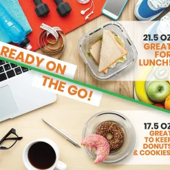 Nutrichef Stackable Borosilicate Glass Food Storage Containers Set, 24-Piece (NCGLGY)