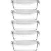 Nutrichef Stackable Borosilicate Glass Food Storage Containers Set, 10-Piece (NCCLX5)
