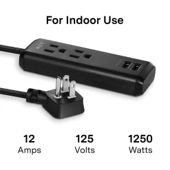 NXT Technologies ™ 8' Extension Cord, 2-Outlet, Black (NX56820)