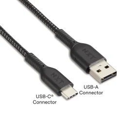 ™ 4 Ft. Braided USB-C to USB-A Cable, Black (NX60473)<NXT Technologies Outlet