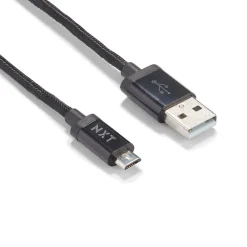 4 Ft. Braided USB-A to Micro-USB Charging Cable for Samsung/Android, Black (NX54334)<NXT Technologies Sale