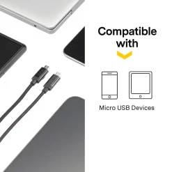 4 Ft. Braided USB-A to Micro-USB Charging Cable for Samsung/Android, Black (NX54334)<NXT Technologies Sale