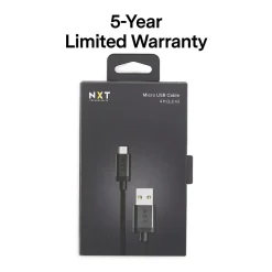4 Ft. Braided USB-A to Micro-USB Charging Cable for Samsung/Android, Black (NX54334)<NXT Technologies Sale