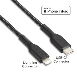 ™ 4 Ft. Braided USB-C to Lightning Cable for iPhone/iPad/iPod touch, Black (LBA020-4BKST)<NXT Technologies Hot