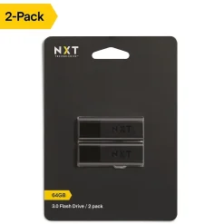 Discount NXT Technologies ™ 64GB USB 3.0 Type A Flash Drive, Black, 2/Pack (NX56885-US/CC)