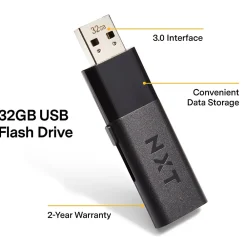 New NXT Technologies ™ 32GB USB 3.0 Type A Flash Drive, Black, 4/Pack (NX56888-US/CC)