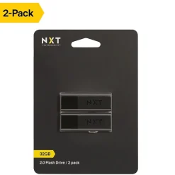 New NXT Technologies ™ 32GB USB 2.0 Type A Flash Drive, Black, 2/Pack (NX52550-US/CC)