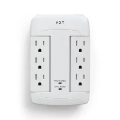 NXT Technologies ™ 6-Outlet 2 USB Swivel Wall Tap, 900 Joules (NX54322)