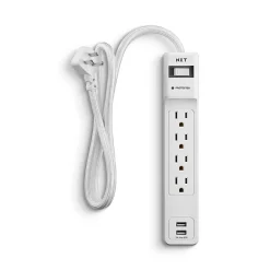 NXT Technologies ™ 4-Outlet Plus USB Surge Protector, 3' Cord, 600 Joules (NX54310)