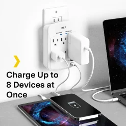 NXT Technologies ™ 6-Outlet Plus USB Surge Protector, 1200 Joules (NX54321)