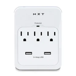 NXT Technologies ™ 3-Outlet Plus USB Surge Protector Wall Mount, 600 Joules (NX54320)