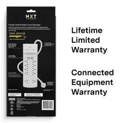 NXT Technologies ™ 10-Outlet Plus USB Surge Protector, 6' Cord, 3000 Joules (NX54318)