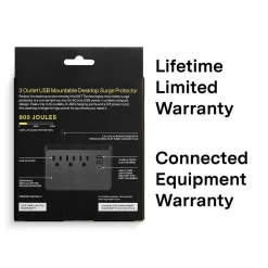 NXT Technologies ™ 3-Outlet Plus USB Surge Protector, 5' Cord, 900 Joules (NX61430)