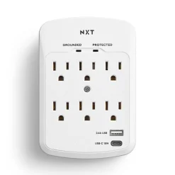 NXT Technologies ™ 6-Outlet Plus USB Outlet Surge Protector, 900 Joules (NX61427)