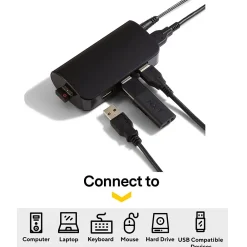 NXT Technologies ™ 4-Port USB 3.0 Hub, Black (NX29745)