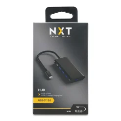NXT Technologies 4-Port USB-C Hub, Black (NX60398)