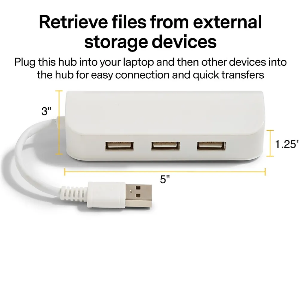 NXT Technologies ™ 4-Port USB 2.0 Hub, White (NX29758)