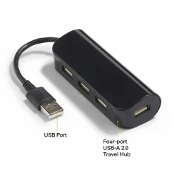 NXT Technologies ™ 4-Port USB 2.0 Hub, Black (NX56850)