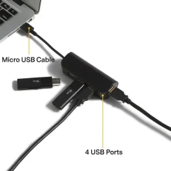 NXT Technologies ™ 4-Port USB 2.0 Hub, Black (NX56850)