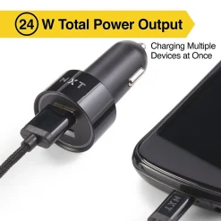 ™ Universal 2-Port USB-C and USB-A Car Charger, Black (NX54336)<NXT Technologies Best