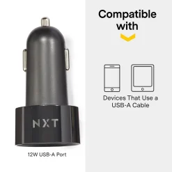 ™ Universal 1 USB Port Car Charger, Black (NX54335)<NXT Technologies Online