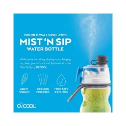 O2COOL Elite Mist ‘N Sip Water Bottle, Ombre Blue, 20 Oz. (HMLDP07 OMB)