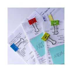 Clips & Fasteners|Officemate Smiling Face Small Binder Clips, 0.38" Capacity, Assorted Colors, 42 Clips/Pack (31090)