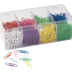 Clips & Fasteners|Officemate Standard Paper Clips, Assorted Colors, 800 Clips/Pack (97228)