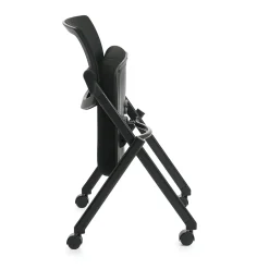 Folding & Stacking*Offices to go Mesh Back Flip Seat Armless Nesting Chair, Black, Armless (OTG11341B)