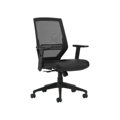 Office Chairs*Offices to go Mesh Back Luxhide Task Chair, Black (OTG12112B)