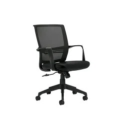Office Chairs*Offices to go Mesh Back Luxhide Conference Chair, Black (OTG13026B)