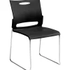 Folding & Stacking*Offices to go Plastic Armless Stacking Chair, Black/Chrome, 4/Pk (TDOTG11310B)