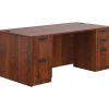 Office Desks*Offices to go Superior Laminate Double Pedestal Desk, Box/File, American Dark Cherry, 29.5"x71"x36"