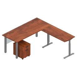 L-Desks*Offices to go Superior Laminate 71" L-Shaped Desk, American (TDOTG21-ADC) Dark Cherry